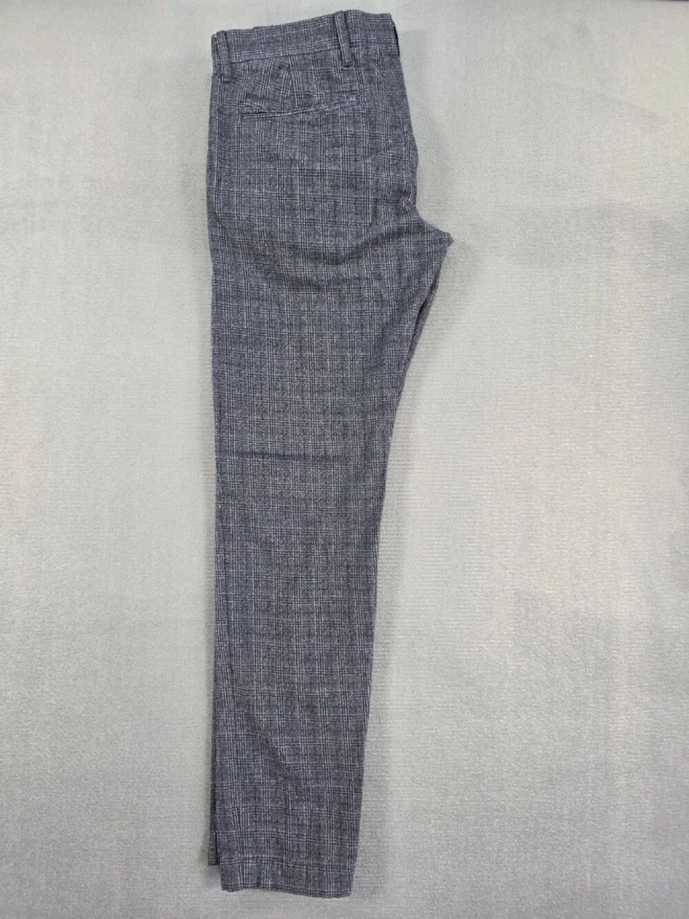 J. Crew 484 Slim Men's Plaid Pants 31x32 Navy Gray Stretch
